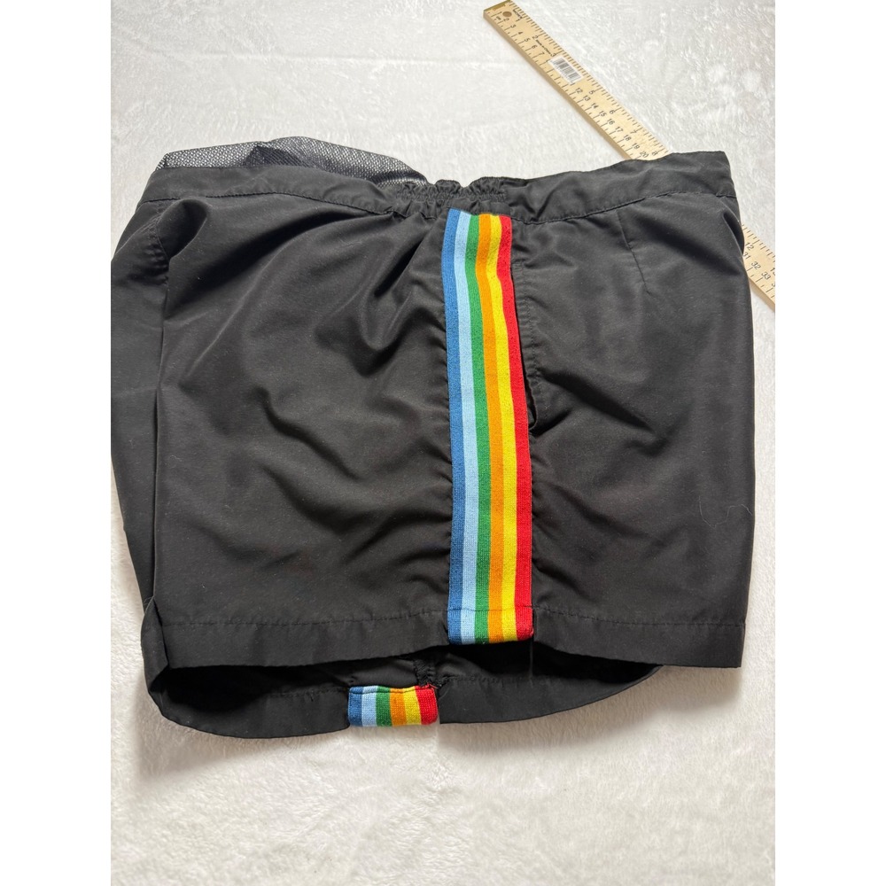 Palm Angels Mens Black Rainbow Stripe Swim Shorts Trunks Made in Italy Size XL - Picture 5 of 7